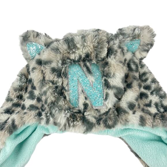 Justice Animal Print Faux Fur Hat Letter N - Picture 2 of 8